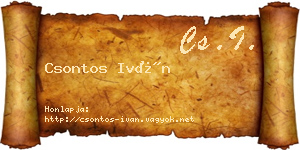 Csontos Iván névjegykártya